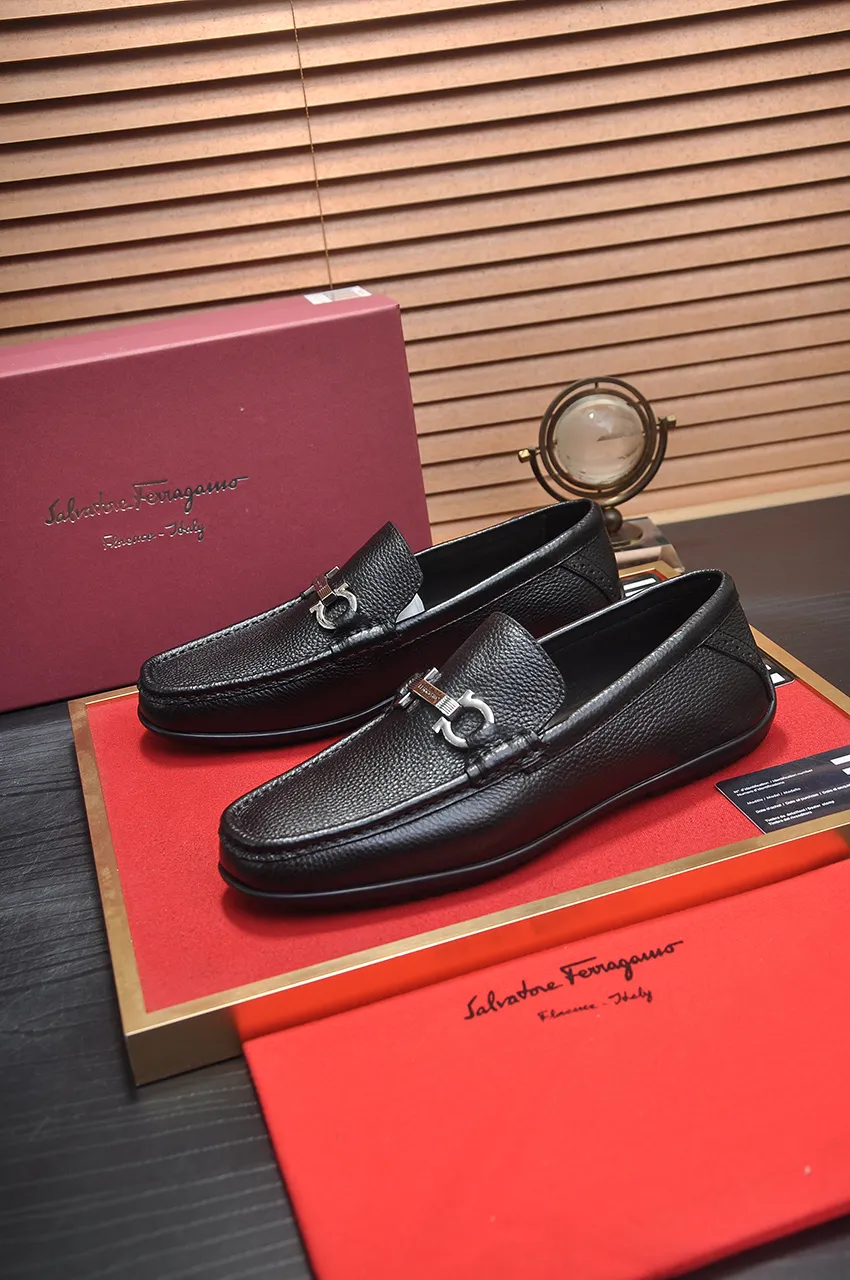 Men's men's shoes 💰520💶[Ferragamo/Ferragamo] (high-end Niuli) New 🍀 Ferragamo* - top version Ferragamo's classic formal leather shoes! Made of imported original cowhide, the inner top layer is comfortable cowhide lining! Original wear-resistant rubber outsole! High quality products! Code number 38-44!